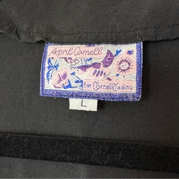 April Cornell Black Lace Vest Top 100% Cotton Size Large - Picture 8 of 12